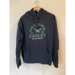 NFL Philadelphia Eagles Hoodie Men XL Vintage Style Black Pullover Cotton Blend